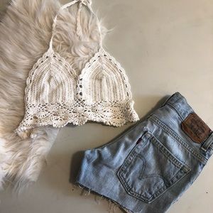 White Crochet Bralette